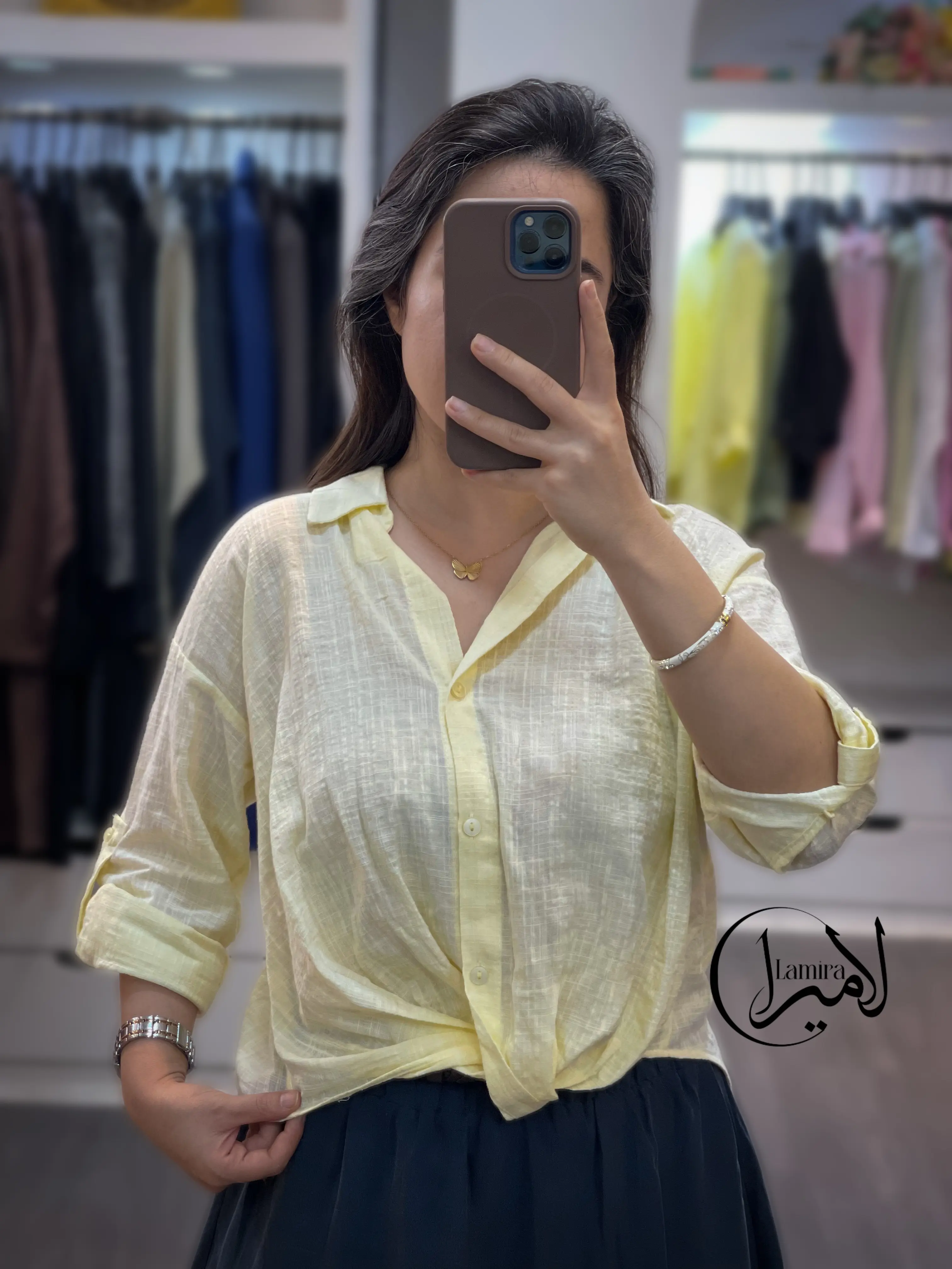 شومیز دخترونه پیچ لینن ترک